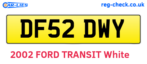 DF52DWY are the vehicle registration plates.