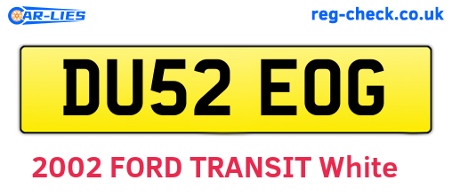 DU52EOG are the vehicle registration plates.