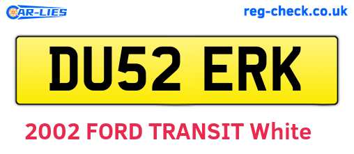 DU52ERK are the vehicle registration plates.