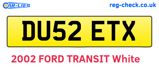 DU52ETX are the vehicle registration plates.