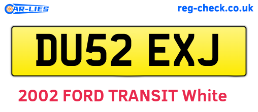 DU52EXJ are the vehicle registration plates.