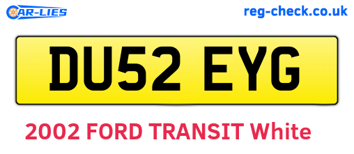 DU52EYG are the vehicle registration plates.