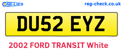 DU52EYZ are the vehicle registration plates.