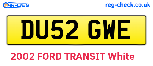 DU52GWE are the vehicle registration plates.