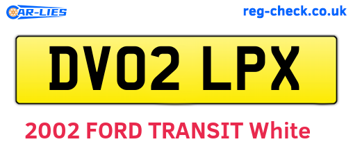 DV02LPX are the vehicle registration plates.