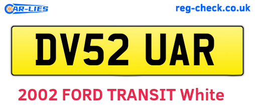 DV52UAR are the vehicle registration plates.