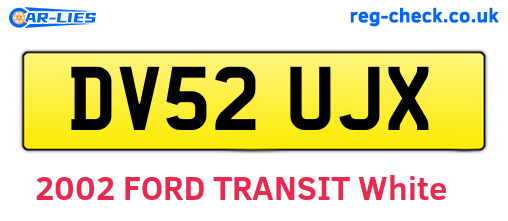 DV52UJX are the vehicle registration plates.