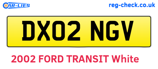 DX02NGV are the vehicle registration plates.