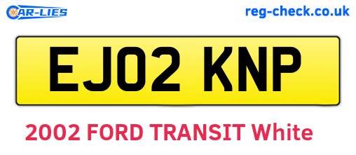 EJ02KNP are the vehicle registration plates.