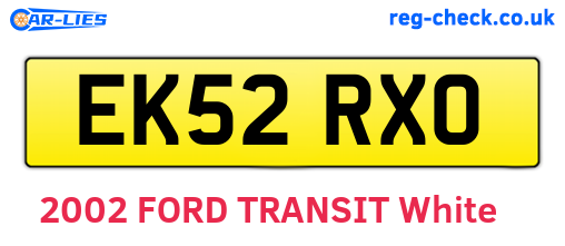 EK52RXO are the vehicle registration plates.
