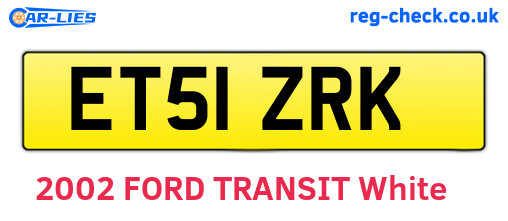 ET51ZRK are the vehicle registration plates.