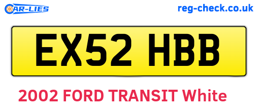 EX52HBB are the vehicle registration plates.