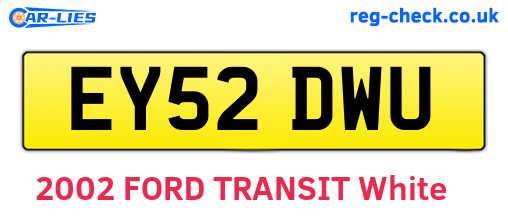 EY52DWU are the vehicle registration plates.