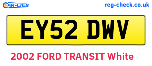 EY52DWV are the vehicle registration plates.