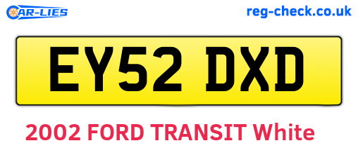 EY52DXD are the vehicle registration plates.
