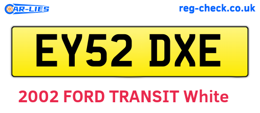 EY52DXE are the vehicle registration plates.