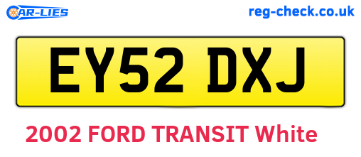 EY52DXJ are the vehicle registration plates.