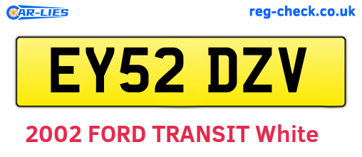 EY52DZV are the vehicle registration plates.