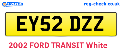 EY52DZZ are the vehicle registration plates.