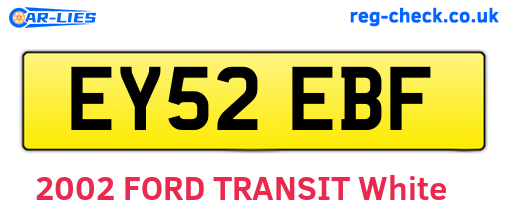 EY52EBF are the vehicle registration plates.