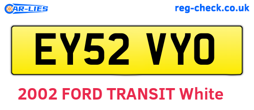 EY52VYO are the vehicle registration plates.