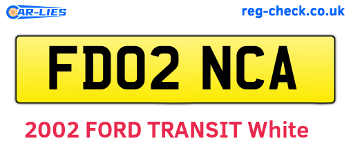 FD02NCA are the vehicle registration plates.
