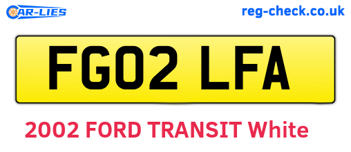 FG02LFA are the vehicle registration plates.
