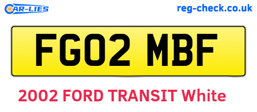 FG02MBF are the vehicle registration plates.