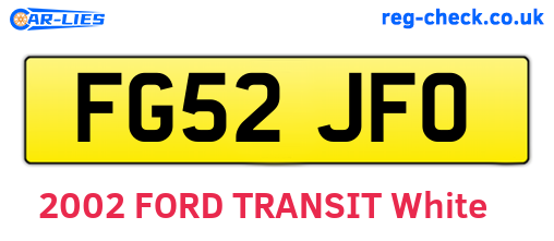 FG52JFO are the vehicle registration plates.