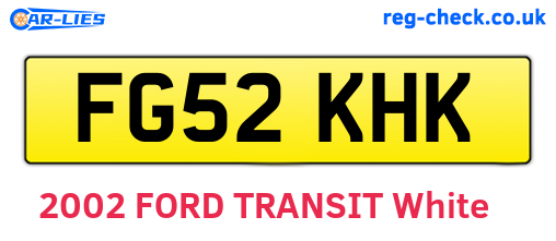 FG52KHK are the vehicle registration plates.
