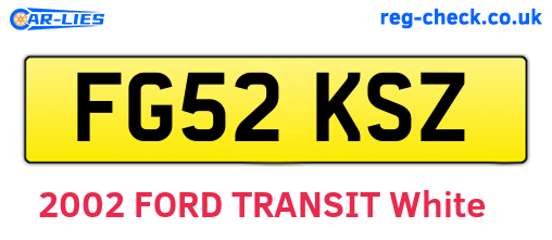 FG52KSZ are the vehicle registration plates.