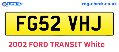 FG52VHJ are the vehicle registration plates.