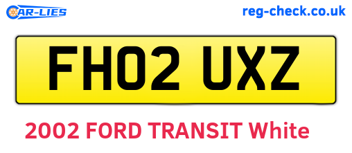 FH02UXZ are the vehicle registration plates.