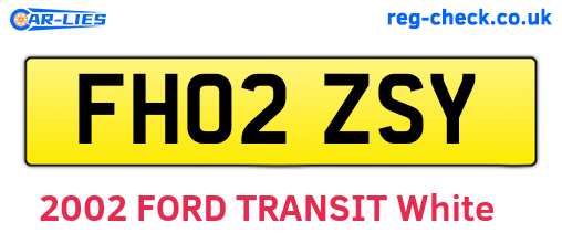 FH02ZSY are the vehicle registration plates.