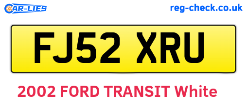 FJ52XRU are the vehicle registration plates.
