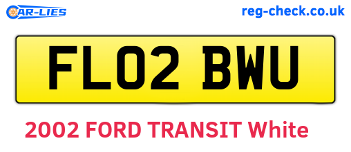 FL02BWU are the vehicle registration plates.