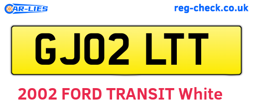 GJ02LTT are the vehicle registration plates.