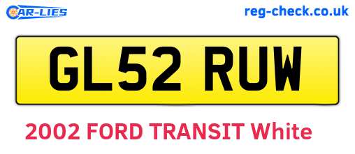 GL52RUW are the vehicle registration plates.