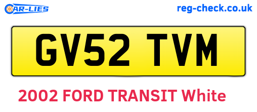 GV52TVM are the vehicle registration plates.