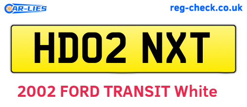 HD02NXT are the vehicle registration plates.