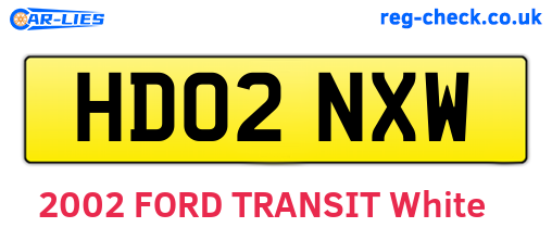 HD02NXW are the vehicle registration plates.
