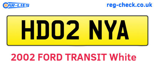 HD02NYA are the vehicle registration plates.