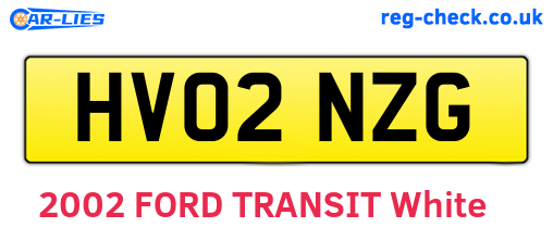 HV02NZG are the vehicle registration plates.