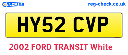 HY52CVP are the vehicle registration plates.