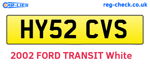 HY52CVS are the vehicle registration plates.