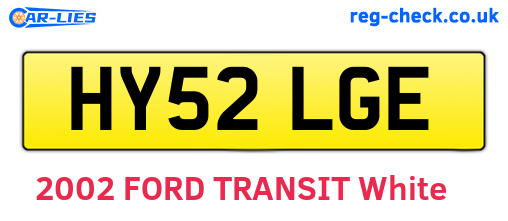 HY52LGE are the vehicle registration plates.