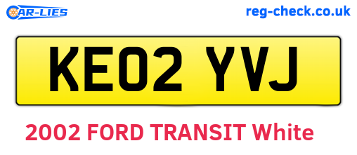 KE02YVJ are the vehicle registration plates.
