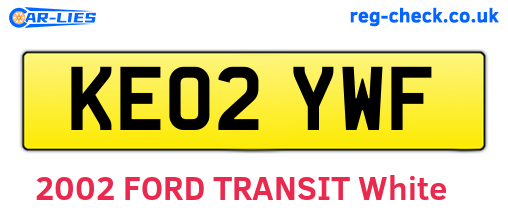 KE02YWF are the vehicle registration plates.