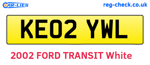 KE02YWL are the vehicle registration plates.