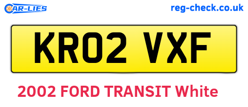 KR02VXF are the vehicle registration plates.